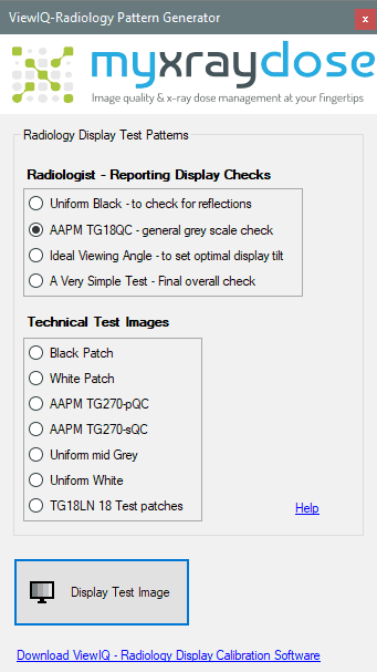 Radiology Display Test Pattern Generator